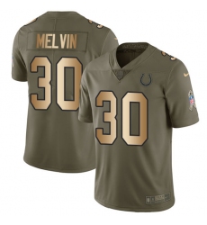 Men's Nike Indianapolis Colts #30 Rashaan Melvin Limited Olive/Gold 2017 Salute to Service NFL Jersey