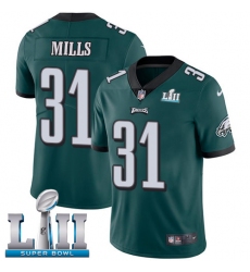 Youth Nike Philadelphia Eagles #31 Jalen Mills Midnight Green Team Color Vapor Untouchable Limited Player Super Bowl LII NFL Jersey