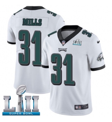 Youth Nike Philadelphia Eagles #31 Jalen Mills White Vapor Untouchable Limited Player Super Bowl LII NFL Jersey