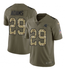 Men's Nike Carolina Panthers #29 Mike Adams Limited Olive/Camo 2017 Salute to Service NFL Jersey