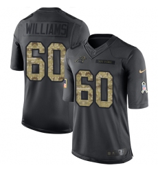 Men's Nike Carolina Panthers #60 Daryl Williams Limited Black 2016 Salute to Service NFL Jersey