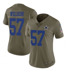 Women's Nike Dallas Cowboys #57 Damien Wilson Limited Olive 2017 Salute to Service NFL Jersey