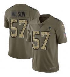Youth Nike Dallas Cowboys #57 Damien Wilson Limited Olive/Camo 2017 Salute to Service NFL Jersey
