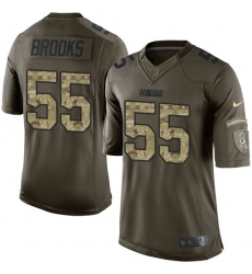 Men's Nike Green Bay Packers #55 Ahmad Brooks Elite Green Salute to Service NFL Jersey