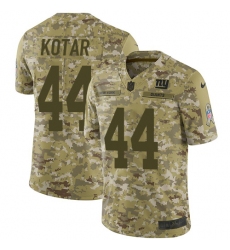 Men's Nike New York Giants #44 Doug Kotar Limited Camo 2018 Salute to Service NFL Jersey