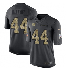 Youth Nike New York Giants #44 Doug Kotar Limited Black 2016 Salute to Service NFL Jersey