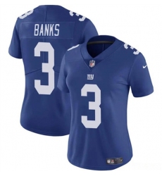 Women's New York Giants #3 Deonte Banks White Vapor Stitched Jersey