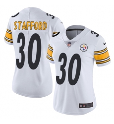 Women's Nike Pittsburgh Steelers #30 Daimion Stafford White Vapor Untouchable Limited Player NFL Jersey
