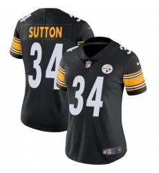 Women's Nike Pittsburgh Steelers #34 Cameron Sutton Black Team Color Vapor Untouchable Limited Player NFL Jersey