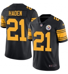 Men's Nike Pittsburgh Steelers #21 Joe Haden Limited Black Rush Vapor Untouchable NFL Jersey