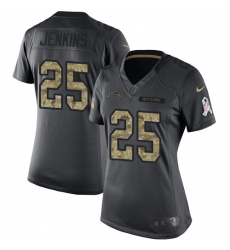 Women's Nike Los Angeles Chargers #25 Rayshawn Jenkins Limited Black 2016 Salute to Service NFL Jersey