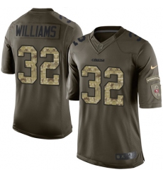 Men's Nike San Francisco 49ers #32 Joe Williams Elite Green Salute to Service NFL Jersey