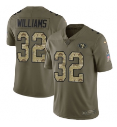 Men's Nike San Francisco 49ers #32 Joe Williams Limited Olive/Camo 2017 Salute to Service NFL Jersey