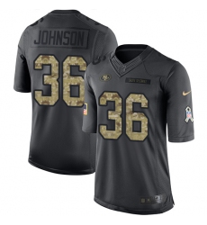 Youth Nike San Francisco 49ers #36 Dontae Johnson Limited Black 2016 Salute to Service NFL Jersey