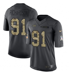 Men's Nike Seattle Seahawks #91 Sheldon Richardson Limited Black 2016 Salute to Service NFL Jersey