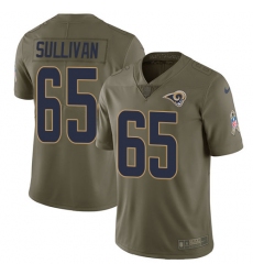 Men's Nike Los Angeles Rams #65 John Sullivan Limited Olive 2017 Salute to Service NFL Jersey