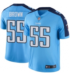 Men's Nike Tennessee Titans #55 Jayon Brown Light Blue Team Color Vapor Untouchable Limited Player NFL Jersey