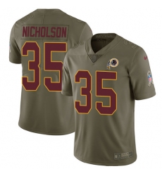 Youth Nike Washington Redskins #35 Montae Nicholson Limited Olive 2017 Salute to Service NFL Jersey