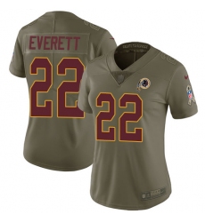 Women's Nike Washington Redskins #22 Deshazor Everett Limited Olive 2017 Salute to Service NFL Jersey