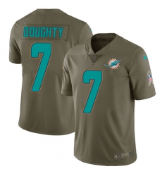 Men's Nike Miami Dolphins #7 Brandon Doughty Limited Olive 2017 Salute to Service NFL Jersey