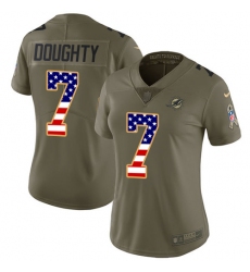Women's Nike Miami Dolphins #7 Brandon Doughty Limited Olive/USA Flag 2017 Salute to Service NFL Jersey