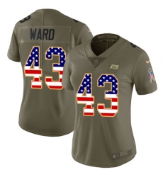 Women's Nike Tampa Bay Buccaneers #43 T.J. Ward Limited Olive/USA Flag 2017 Salute to Service NFL Jersey