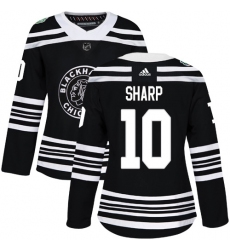 Women's Adidas Chicago Blackhawks #10 Patrick Sharp Authentic Black 2019 Winter Classic NHL Jersey