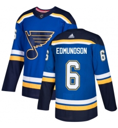 Men's Adidas St. Louis Blues #6 Joel Edmundson Premier Royal Blue Home NHL Jersey