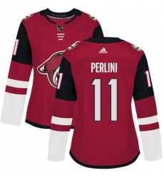 Women's Adidas Arizona Coyotes #11 Brendan Perlini Premier Burgundy Red Home NHL Jersey