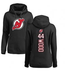 NHL Women's Adidas New Jersey Devils #44 Miles Wood Black Backer Pullover Hoodie
