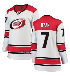 Women's Carolina Hurricanes #7 Derek Ryan Authentic White Away Fanatics Branded Breakaway NHL Jersey