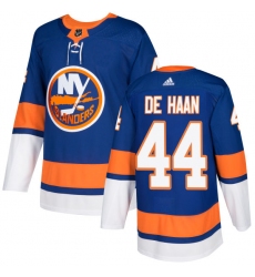 Men's Adidas New York Islanders #44 Calvin de Haan Authentic Royal Blue Home NHL Jersey