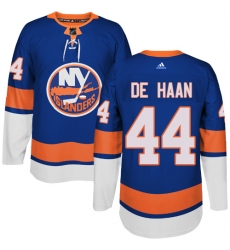 Youth Adidas New York Islanders #44 Calvin de Haan Premier Royal Blue Home NHL Jersey