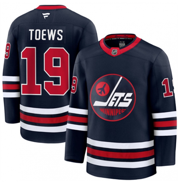 Men's Winnipeg Jets #19 Jonathan Toews Navy 2024-25 Alternate Stitched Hockey Jersey