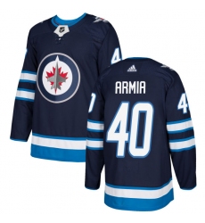Youth Adidas Winnipeg Jets #40 Joel Armia Authentic Navy Blue Home NHL Jersey