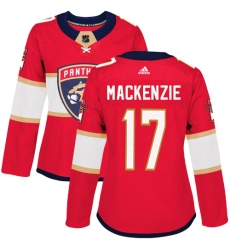 Women's Adidas Florida Panthers #17 Derek MacKenzie Authentic Red Home NHL Jersey