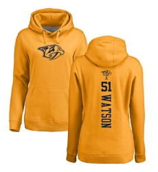 NHL Women's Adidas Nashville Predators #51 Austin Watson Gold One Color Backer Pullover Hoodie