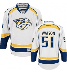 Women's Reebok Nashville Predators #51 Austin Watson Authentic White Away NHL Jersey