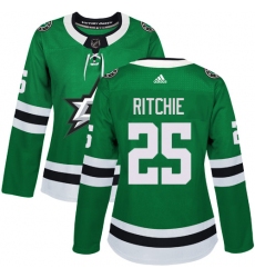 Women's Adidas Dallas Stars #25 Brett Ritchie Authentic Green Home NHL Jersey