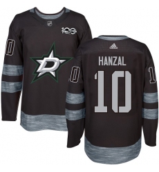 Men's Adidas Dallas Stars #10 Martin Hanzal Authentic Black 1917-2017 100th Anniversary NHL Jersey