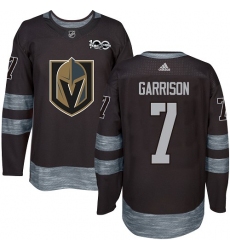 Men's Adidas Vegas Golden Knights #7 Jason Garrison Authentic Black 1917-2017 100th Anniversary NHL Jersey