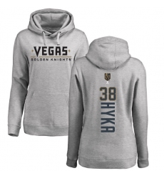 NHL Women's Adidas Vegas Golden Knights #38 Tomas Hyka Gray Backer Pullover Hoodie
