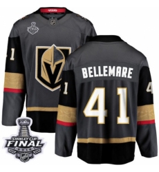 Men's Vegas Golden Knights #41 Pierre-Edouard Bellemare Authentic Black Home Fanatics Branded Breakaway 2018 Stanley Cup Final NHL Jersey