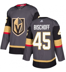 Men's Adidas Vegas Golden Knights #45 Jake Bischoff Authentic Gray Home NHL Jersey