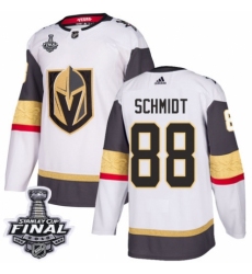 Women's Adidas Vegas Golden Knights #88 Nate Schmidt Authentic White Away 2018 Stanley Cup Final NHL Jersey