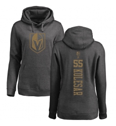 NHL Women's Adidas Vegas Golden Knights #55 Keegan Kolesar Charcoal One Color Backer Pullover Hoodie