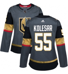 Women's Adidas Vegas Golden Knights #55 Keegan Kolesar Authentic Gray Home NHL Jersey