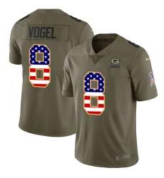 Youth Nike Green Bay Packers #8 Justin Vogel Limited Olive/USA Flag 2017 Salute to Service NFL Jersey
