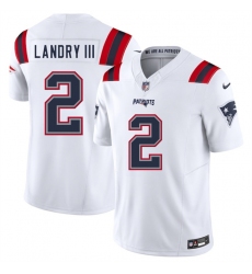 Men's New England Patriots #2 Harold Landry III White 2025 F.U.S.E. Vapor Limited Football Stitched Jersey