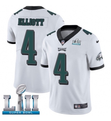 Men's Nike Philadelphia Eagles #4 Jake Elliott White Vapor Untouchable Limited Player Super Bowl LII NFL Jersey